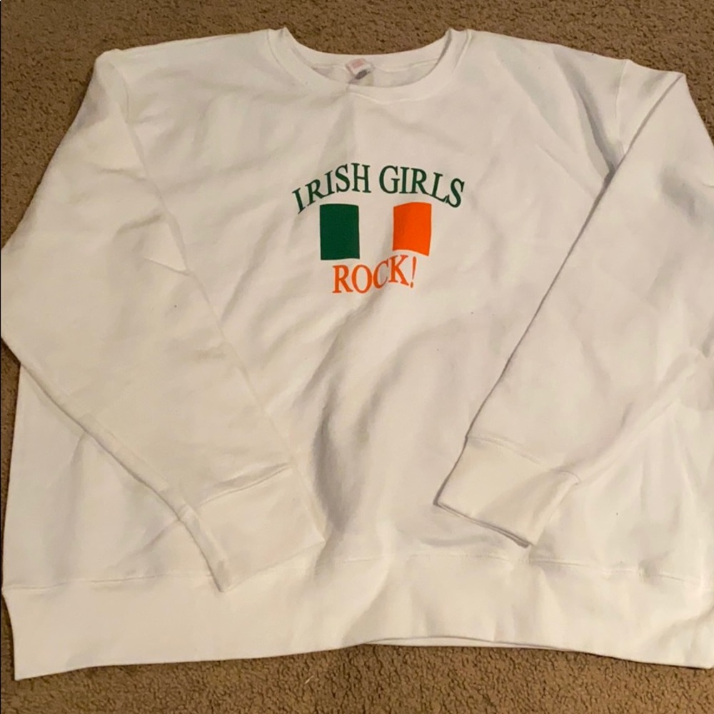 irish girls rock white sweatshirt for women!